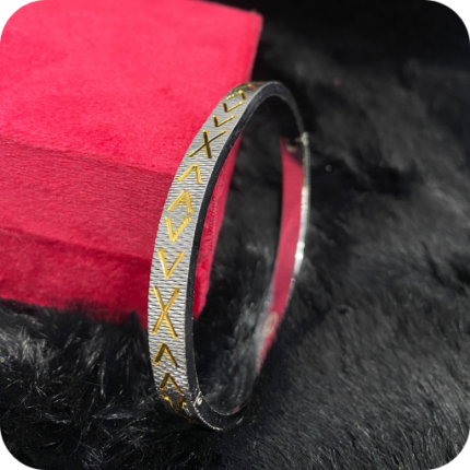 Oval rhodium polished kada