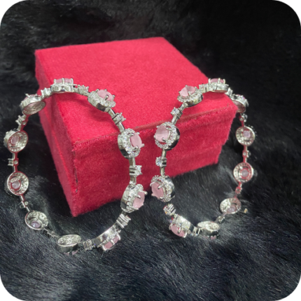 Rose elegance silver bangles
